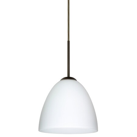 Besa Lighting Vila Cord Pendant, Opal Matte, Bronze Finish, 1x60W Incandescent 1JT-447007-BR